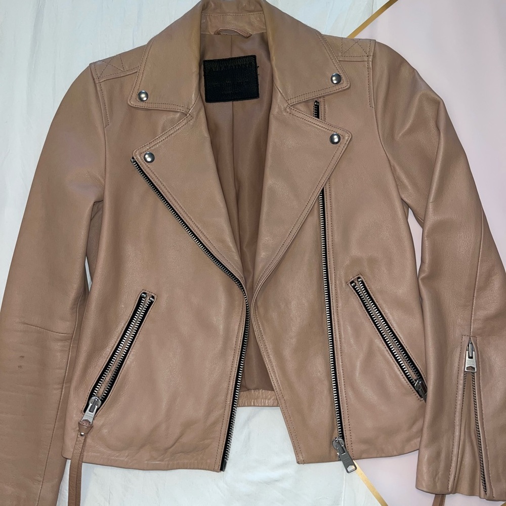 ALL SAINTS DABLEY LEATHER BIKER JACKET